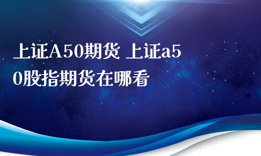 上证A50期货 上证a50股指期货在哪看_https://www.iteshow.com_原油期货_第2张