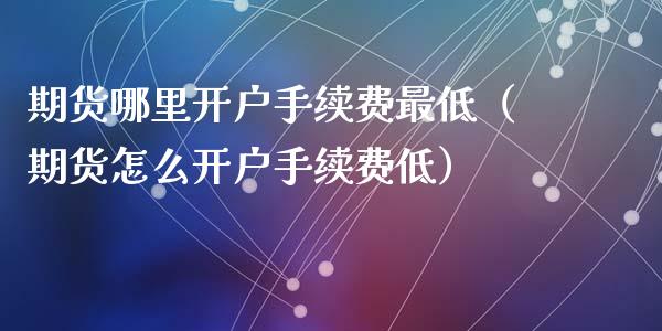 期货哪里开户手续费最低（期货怎么开户手续费低）_https://www.iteshow.com_商品期货_第2张