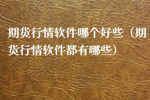 期货行情软件哪个好些（期货行情软件都有哪些）_https://www.iteshow.com_期货公司_第2张