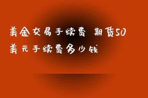 美金交易手续费 期货50美元手续费多少钱_https://www.iteshow.com_期货公司_第2张