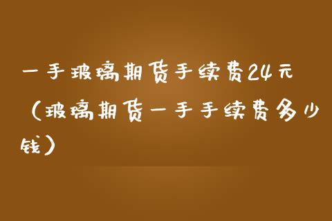 一手玻璃期货手续费24元（玻璃期货一手手续费多少钱）_https://www.iteshow.com_商品期权_第2张