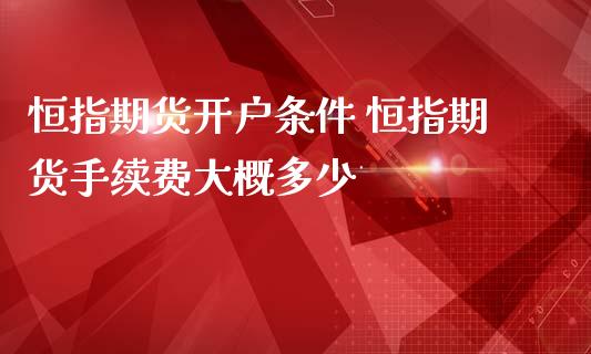 恒指期货开户条件 恒指期货手续费大概多少_https://www.iteshow.com_期货知识_第2张