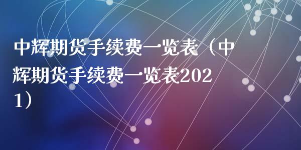 中辉期货手续费一览表（中辉期货手续费一览表2021）_https://www.iteshow.com_商品期权_第2张