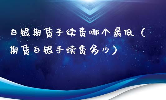 白银期货手续费哪个最低（期货白银手续费多少）_https://www.iteshow.com_期货知识_第2张