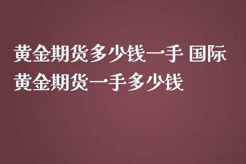 黄金期货多少钱一手 国际黄金期货一手多少钱_https://www.iteshow.com_原油期货_第2张