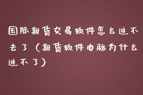 国际期货交易软件怎么进不去了（期货软件电脑为什么进不了）_https://www.iteshow.com_商品期权_第2张