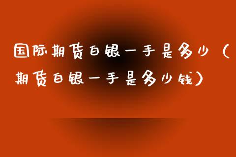 国际期货白银一手是多少（期货白银一手是多少钱）_https://www.iteshow.com_期货公司_第2张