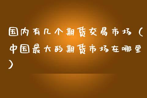 国内有几个期货交易市场（中国最大的期货市场在哪里）_https://www.iteshow.com_期货品种_第2张