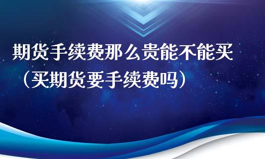 期货手续费那么贵能不能买（买期货要手续费吗）_https://www.iteshow.com_期货手续费_第2张