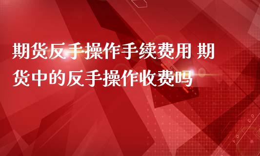 期货反手操作手续费用 期货中的反手操作收费吗_https://www.iteshow.com_期货品种_第2张