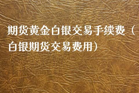 期货黄金白银交易手续费（白银期货交易费用）_https://www.iteshow.com_期货开户_第2张