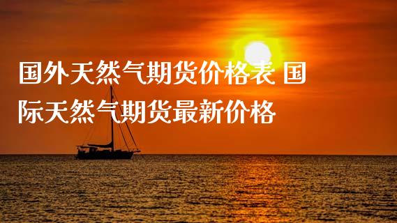 国外天然气期货价格表 国际天然气期货最新价格_https://www.iteshow.com_期货百科_第2张