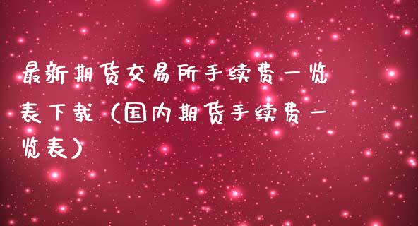 最新期货交易所手续费一览表下载（国内期货手续费一览表）_https://www.iteshow.com_原油期货_第2张