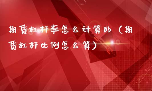 期货杠杆率怎么计算的（期货杠杆比例怎么算）_https://www.iteshow.com_期货知识_第2张