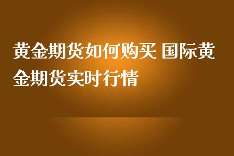 黄金期货如何购买 国际黄金期货实时行情_https://www.iteshow.com_商品期货_第2张