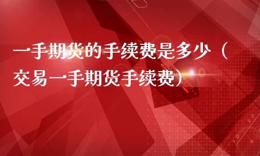 一手期货的手续费是多少（交易一手期货手续费）_https://www.iteshow.com_期货知识_第2张