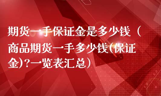 期货一手保证金是多少钱（商品期货一手多少钱(保证金)?一览表汇总）_https://www.iteshow.com_期货公司_第2张