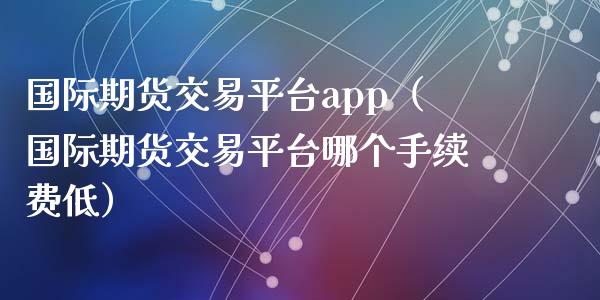 国际期货交易平台app（国际期货交易平台哪个手续费低）_https://www.iteshow.com_期货知识_第2张