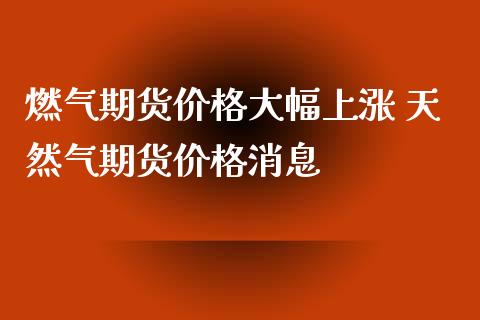 燃气期货价格大幅上涨 天然气期货价格消息_https://www.iteshow.com_股指期货_第2张