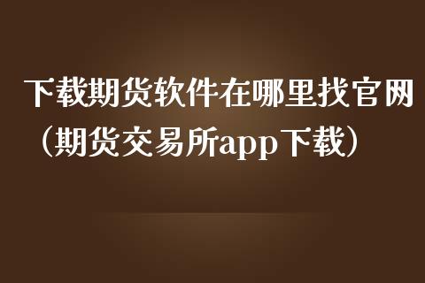 下载期货软件在哪里找官网（期货交易所app下载）_https://www.iteshow.com_期货品种_第2张