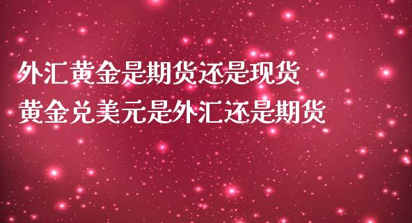 外汇黄金是期货还是现货 黄金兑美元是外汇还是期货_https://www.iteshow.com_原油期货_第2张