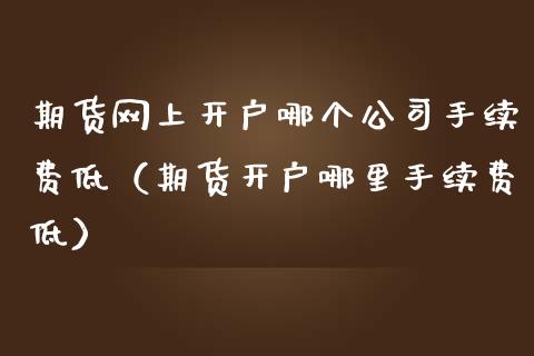 期货网上开户哪个公司手续费低（期货开户哪里手续费低）_https://www.iteshow.com_商品期货_第2张