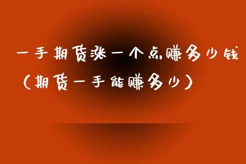 一手期货涨一个点赚多少钱（期货一手能赚多少）_https://www.iteshow.com_期货品种_第2张