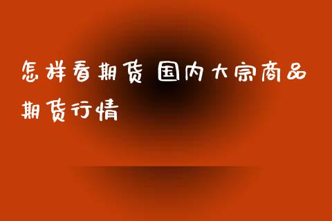 怎样看期货 国内大宗商品期货行情_https://www.iteshow.com_商品期货_第2张