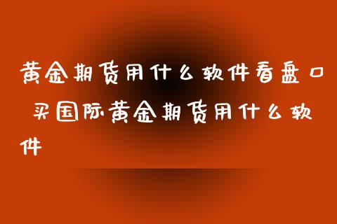 黄金期货用什么软件看盘口 买国际黄金期货用什么软件_https://www.iteshow.com_期货知识_第2张