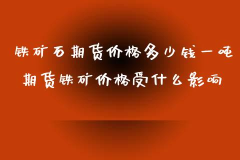 铁矿石期货价格多少钱一吨 期货铁矿价格受什么影响_https://www.iteshow.com_原油期货_第2张