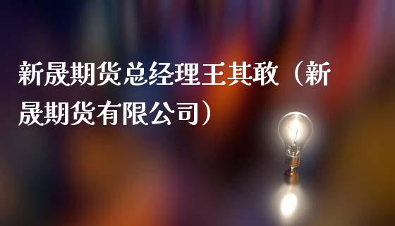 新晟期货总经理王其敢（新晟期货有限公司）_https://www.iteshow.com_期货交易_第2张