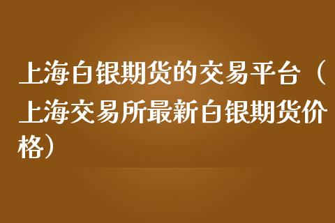 上海白银期货的交易平台（上海交易所最新白银期货价格）_https://www.iteshow.com_期货知识_第2张