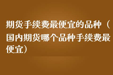 期货手续费最便宜的品种（国内期货哪个品种手续费最便宜）_https://www.iteshow.com_期货交易_第2张