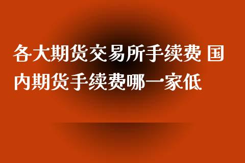 各大期货交易所手续费 国内期货手续费哪一家低_https://www.iteshow.com_期货交易_第2张