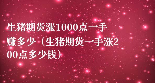 生猪期货涨1000点一手赚多少（生猪期货一手涨200点多少钱）_https://www.iteshow.com_原油期货_第2张