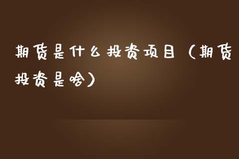 期货是什么投资项目（期货投资是啥）_https://www.iteshow.com_期货开户_第2张