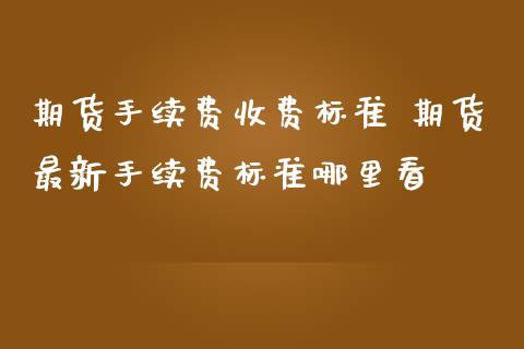 期货手续费收费标准 期货最新手续费标准哪里看_https://www.iteshow.com_期货交易_第2张