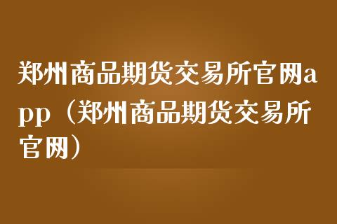 郑州商品期货交易所官网app（郑州商品期货交易所官网）_https://www.iteshow.com_期货开户_第2张