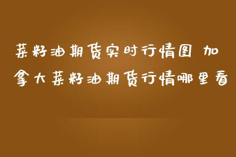 菜籽油期货实时行情图 加拿大菜籽油期货行情哪里看_https://www.iteshow.com_原油期货_第2张