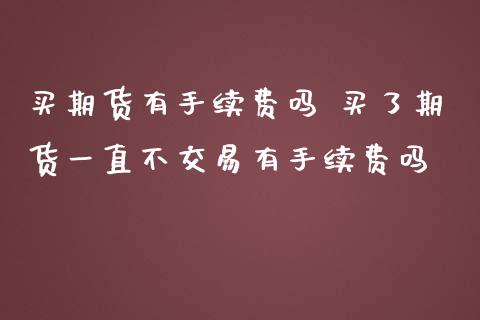 买期货有手续费吗 买了期货一直不交易有手续费吗_https://www.iteshow.com_期货公司_第2张