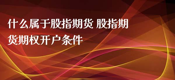 什么属于股指期货 股指期货期权开户条件_https://www.iteshow.com_期货开户_第2张