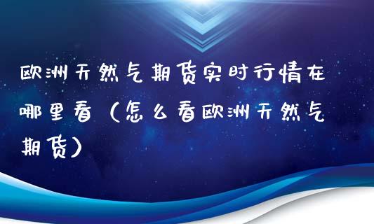 欧洲天然气期货实时行情在哪里看（怎么看欧洲天然气期货）_https://www.iteshow.com_期货公司_第2张