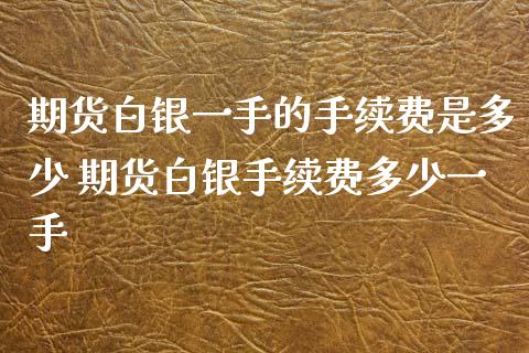 期货白银一手的手续费是多少 期货白银手续费多少一手_https://www.iteshow.com_商品期权_第2张