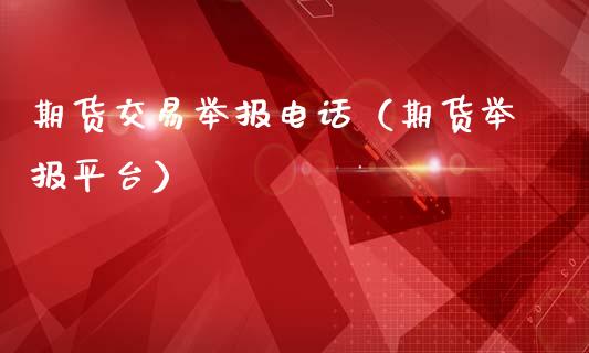 期货交易举报电话（期货举报平台）_https://www.iteshow.com_期货交易_第2张