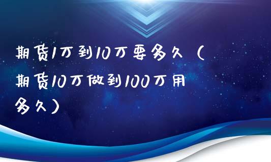 期货1万到10万要多久（期货10万做到100万用多久）_https://www.iteshow.com_原油期货_第2张