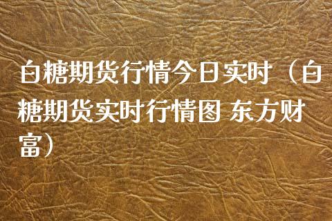 白糖期货行情今日实时（白糖期货实时行情图 东方财富）_https://www.iteshow.com_期货交易_第2张