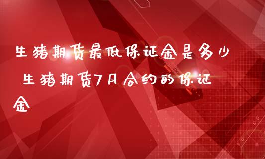 生猪期货最低保证金是多少 生猪期货7月合约的保证金_https://www.iteshow.com_期货百科_第2张