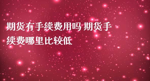 期货有手续费用吗 期货手续费哪里比较低_https://www.iteshow.com_商品期货_第2张