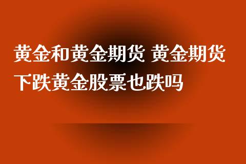 黄金和黄金期货 黄金期货下跌黄金股票也跌吗_https://www.iteshow.com_股指期权_第2张