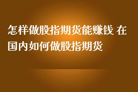 怎样做股指期货能赚钱 在国内如何做股指期货_https://www.iteshow.com_原油期货_第2张